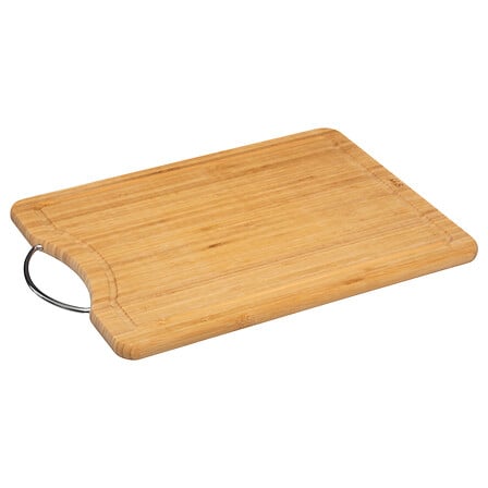 Tagliere in bambù + manico in acciaio, beige