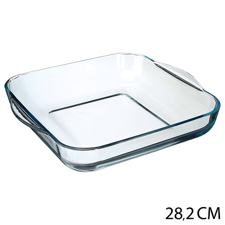 vetro piano quadrato 29cm, trasparente